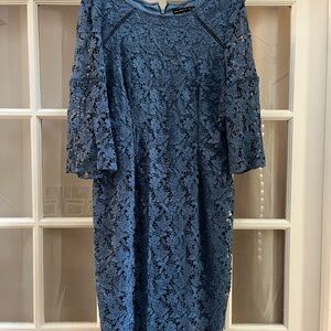 Elegant Blue Lace Dress